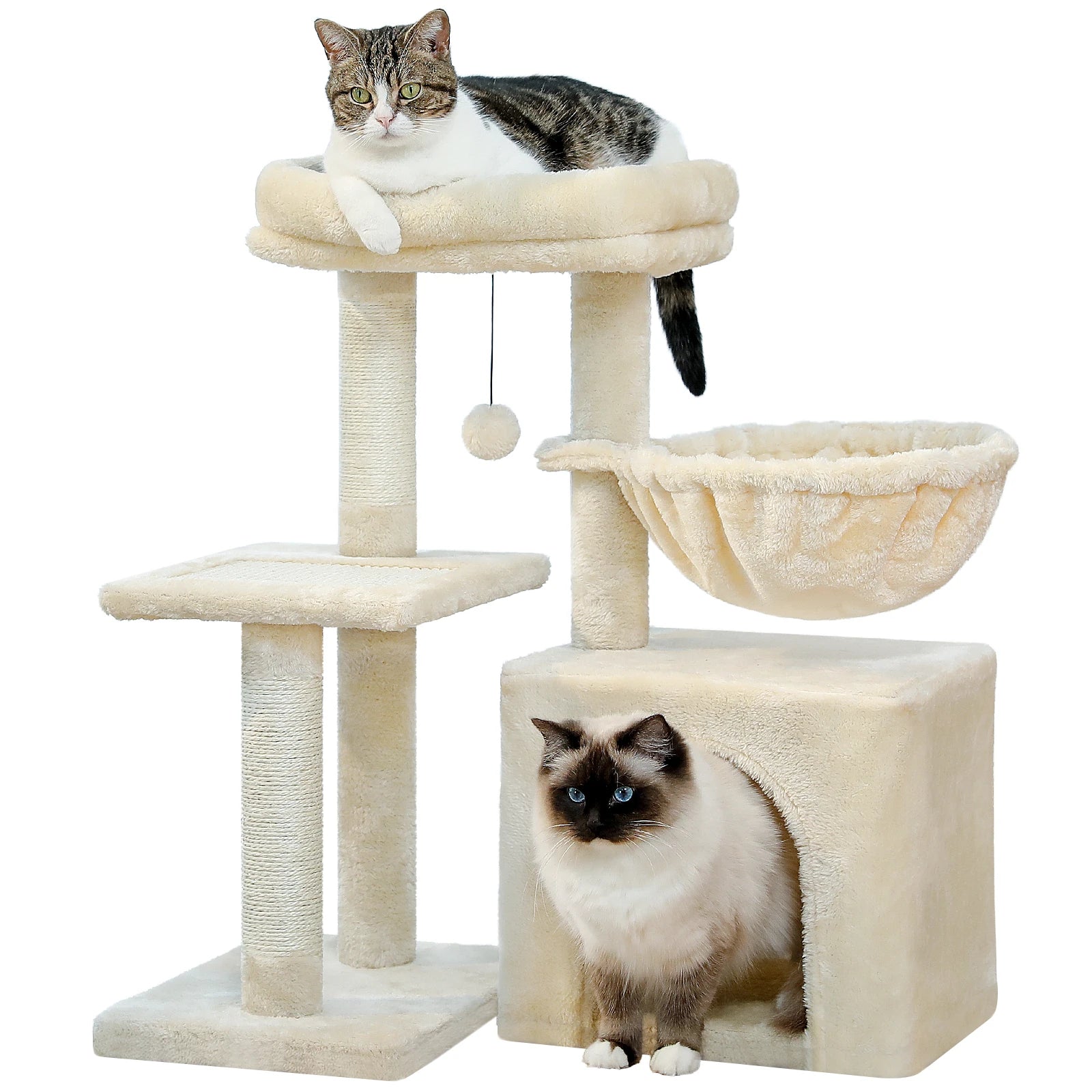 Small Cat Tree Cat Tower Natural VelnoraUSA